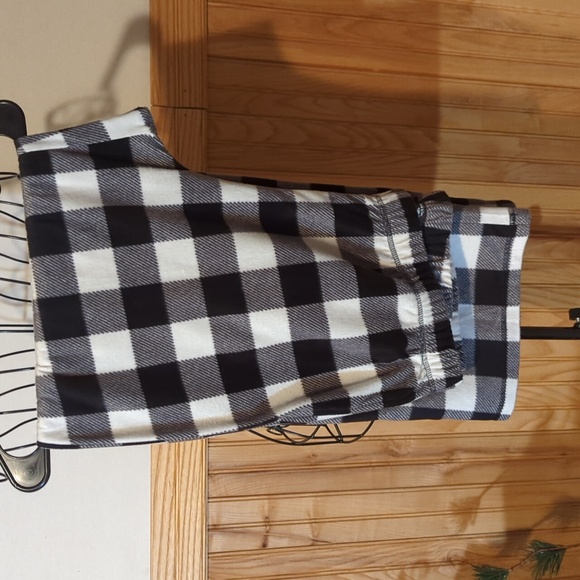 Sleep Chic Pajama fleece sleep pants Buffalo Check Plaid Black White Women's XL - Picture 8 of 8